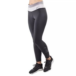 Nike Power Speed Full Length Leggings Tight Sz Small Black Gunsmoke DRIFIT